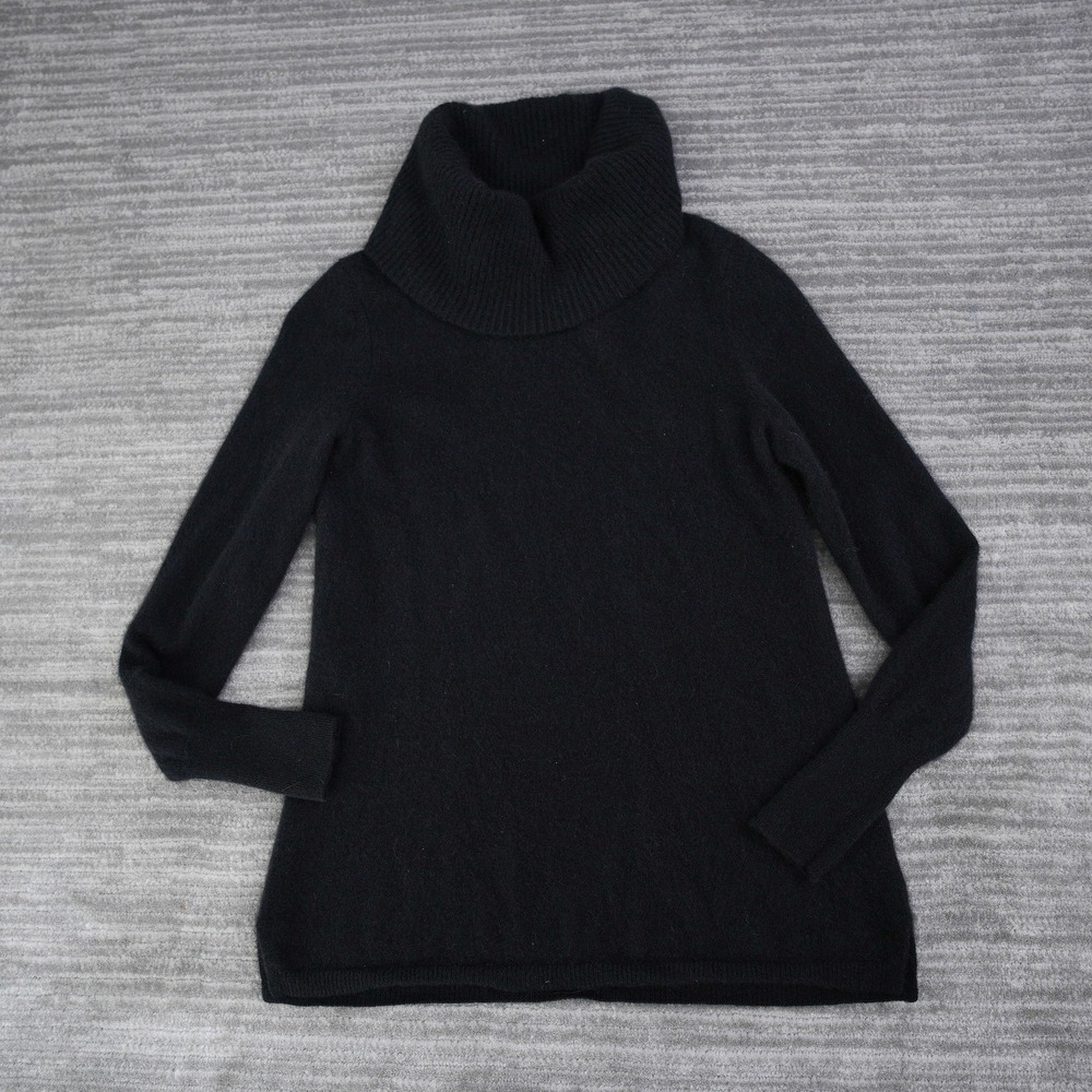 Talbots Pure Cashmere Cowl Neck Sweater Black Long Sleeve Women Medium